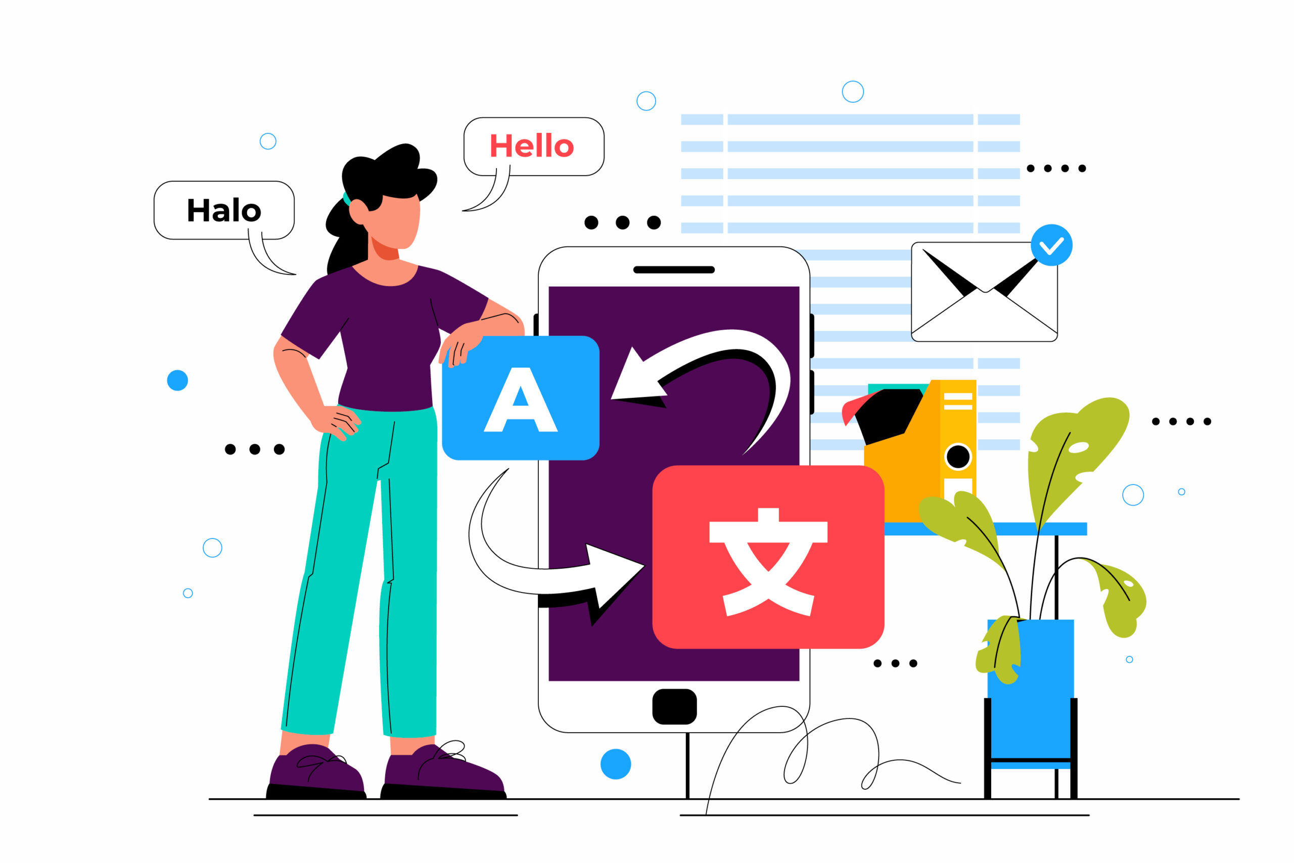 Illustration explaining what are scripting languages with examples like Python, JavaScript, and PHP