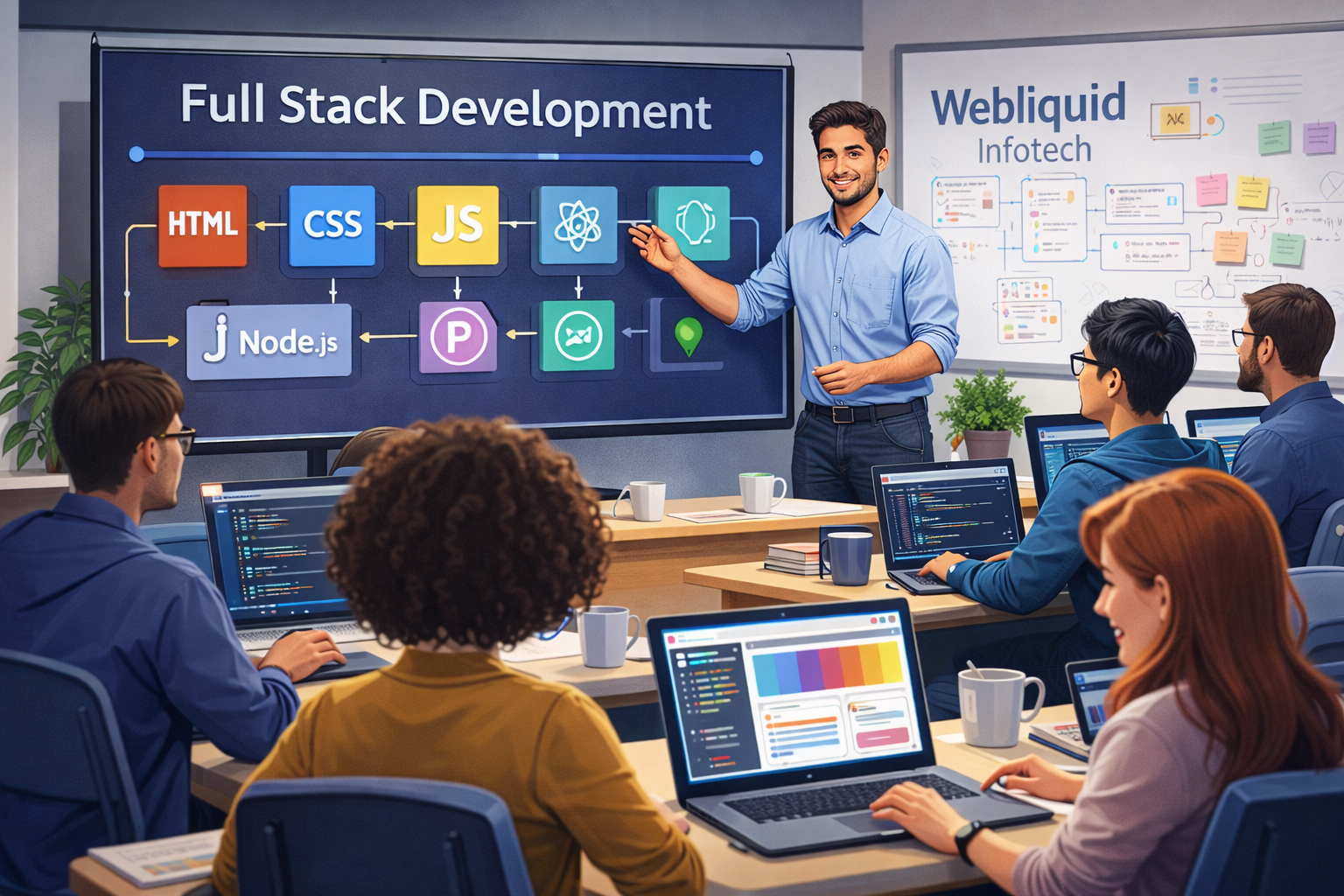 full stack development training session at Webliquid Infotech
