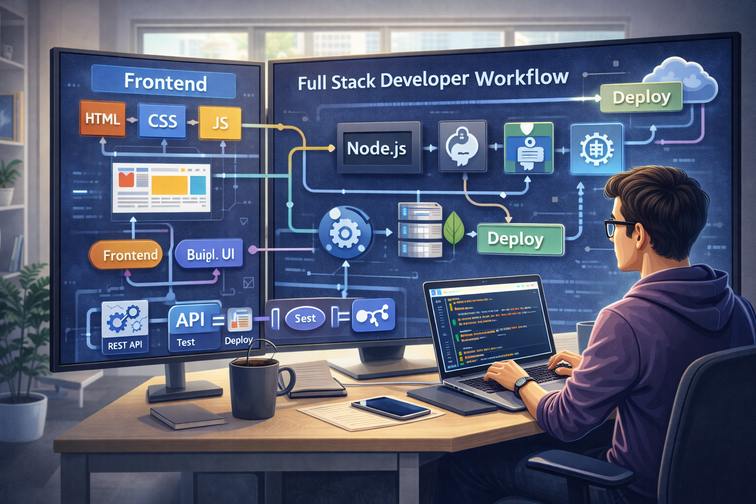 full stack developer programming workflow