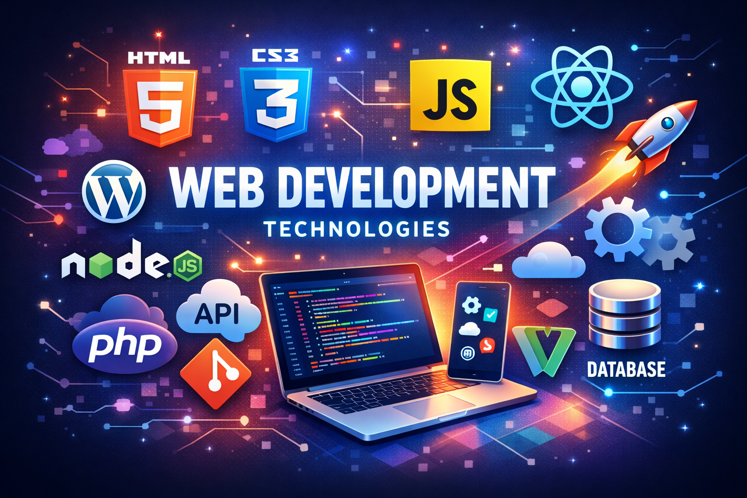 modern web development technologies concept