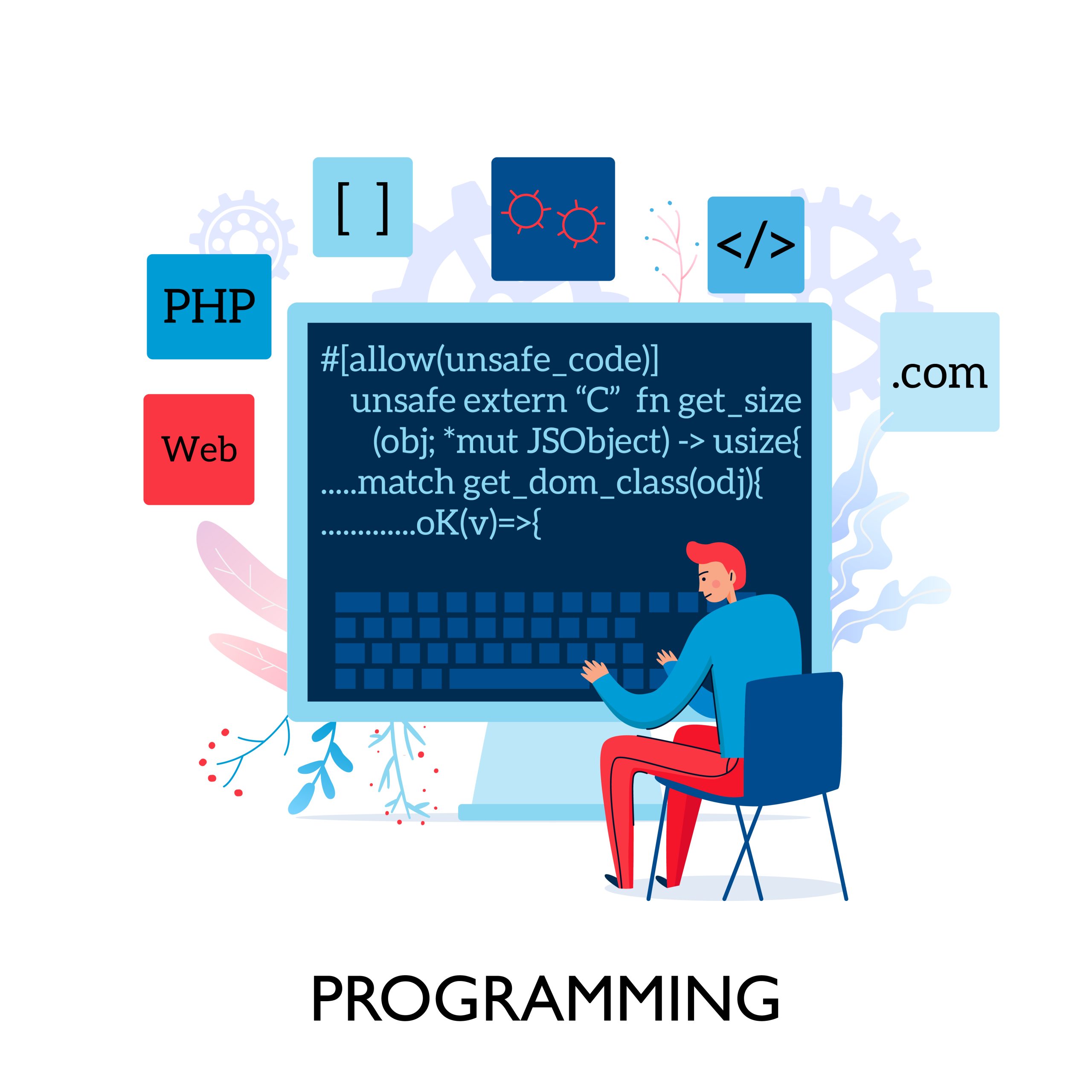 php programming and web development concept
