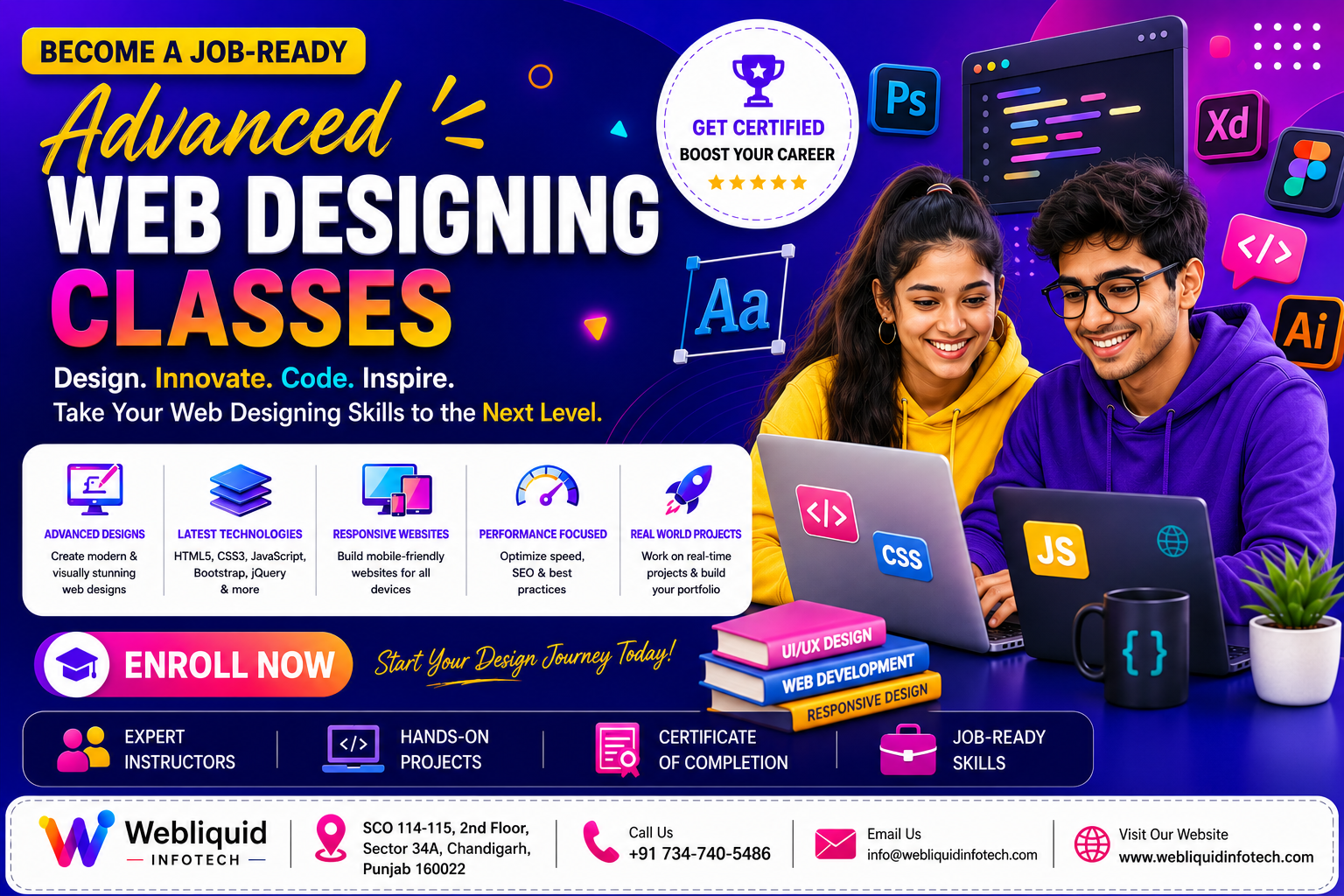 Webliquidinfotech Institute advanced web design course