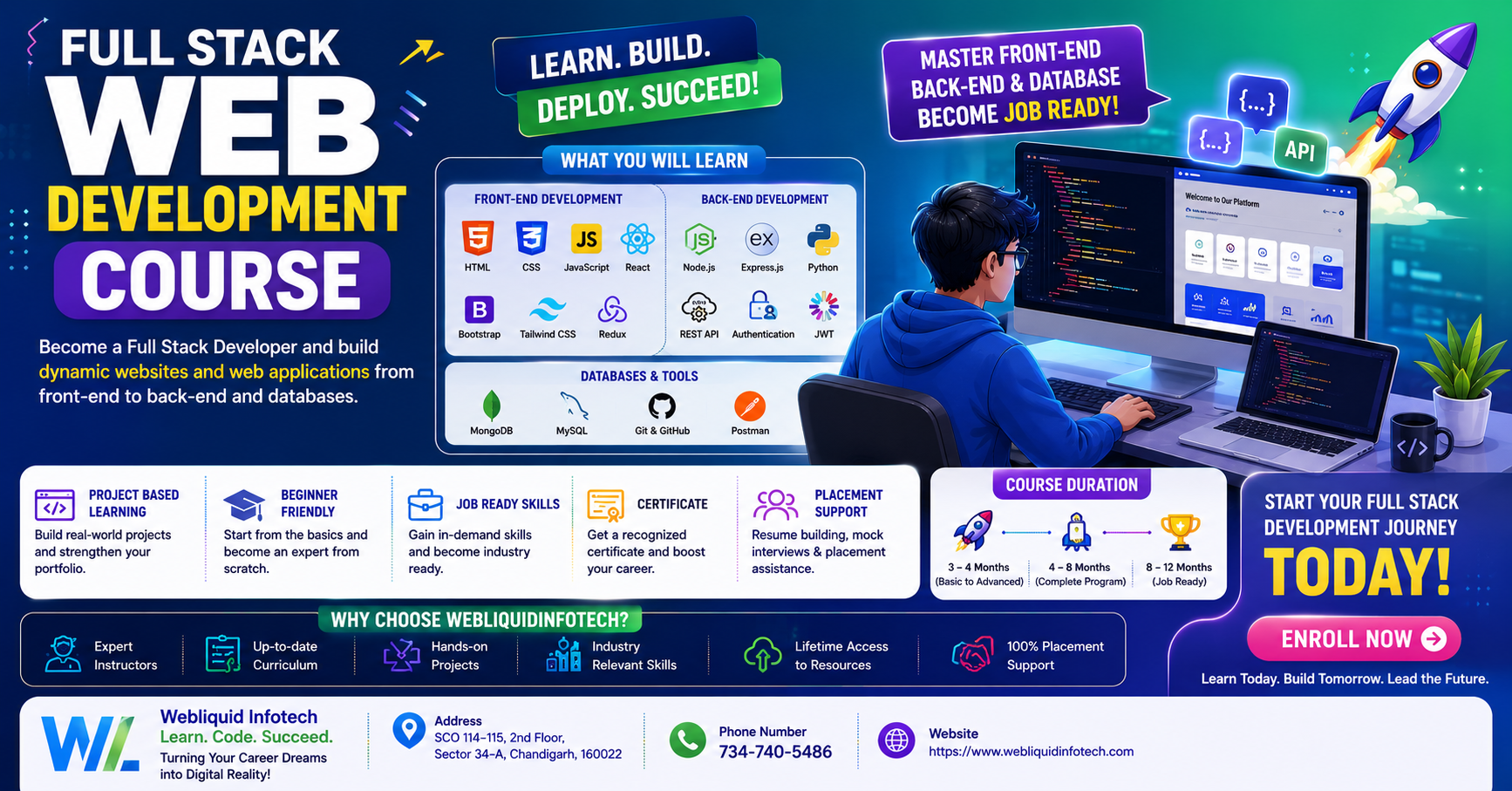 Full stack coding training at Webliquidinfotech Institute