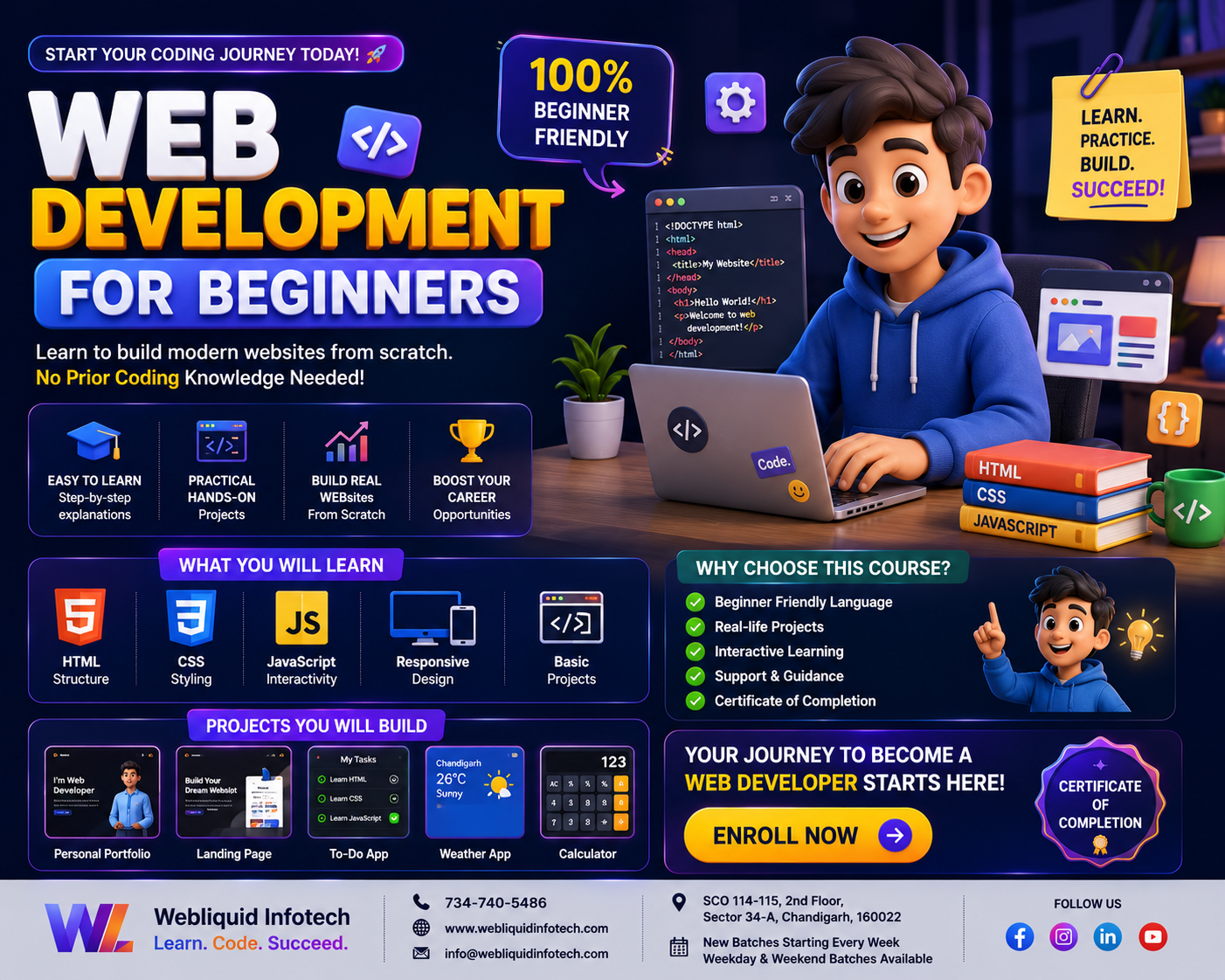 Beginner-friendly website development course