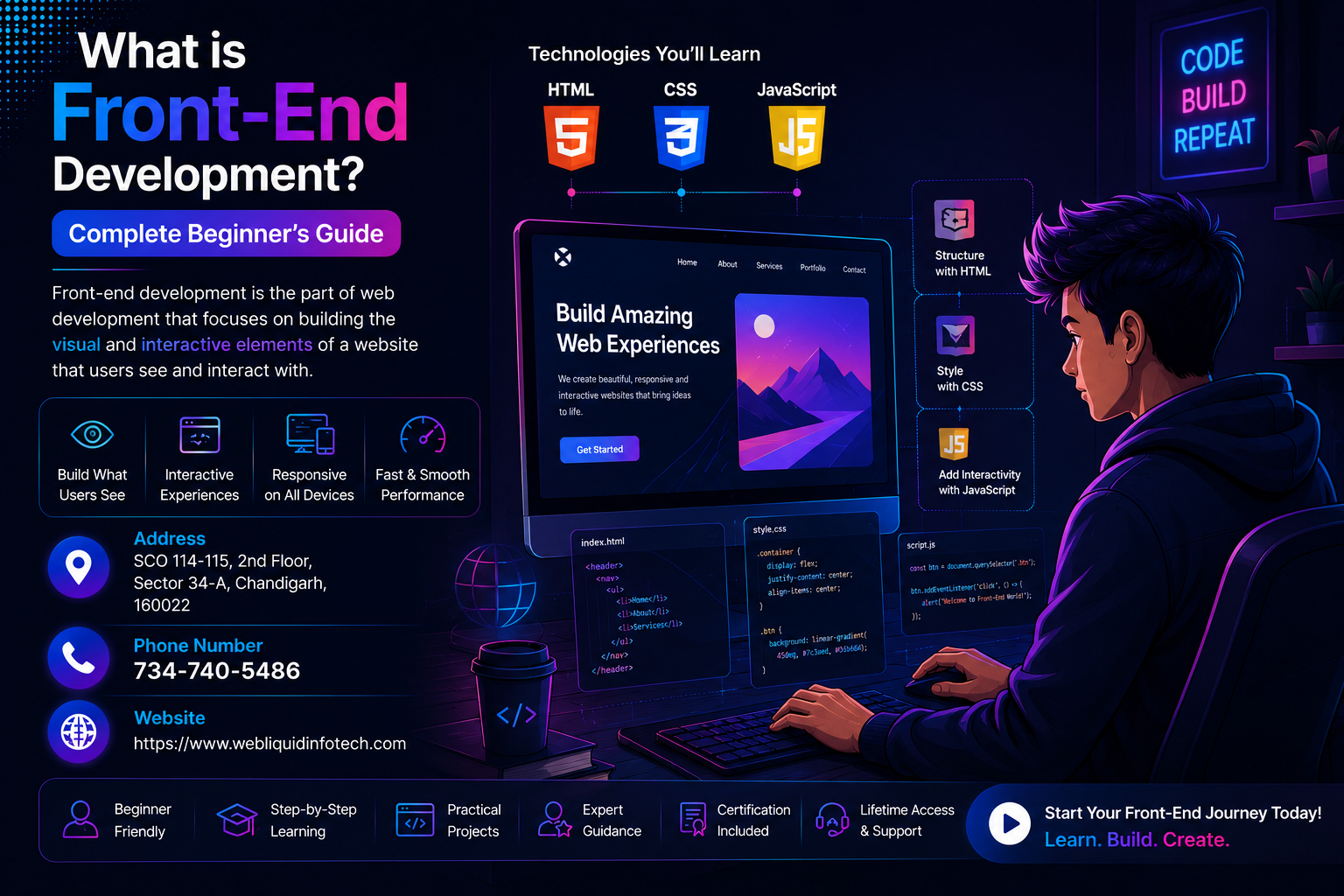 Front-end development training with practical coding projects