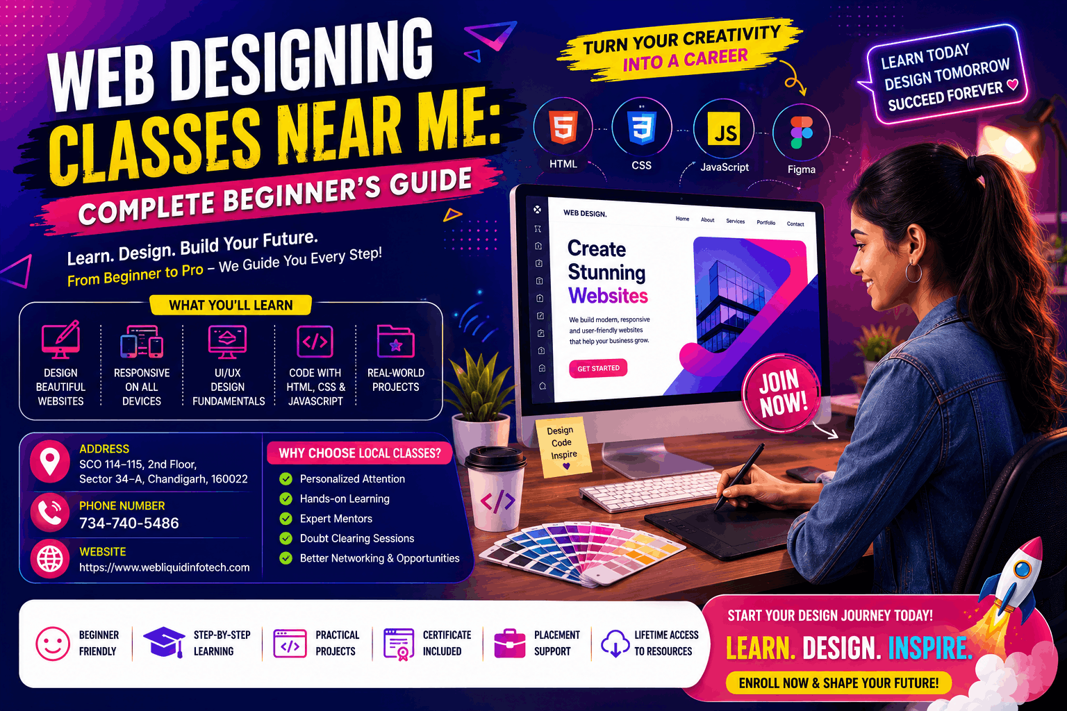 Beginner-friendly website designing classes